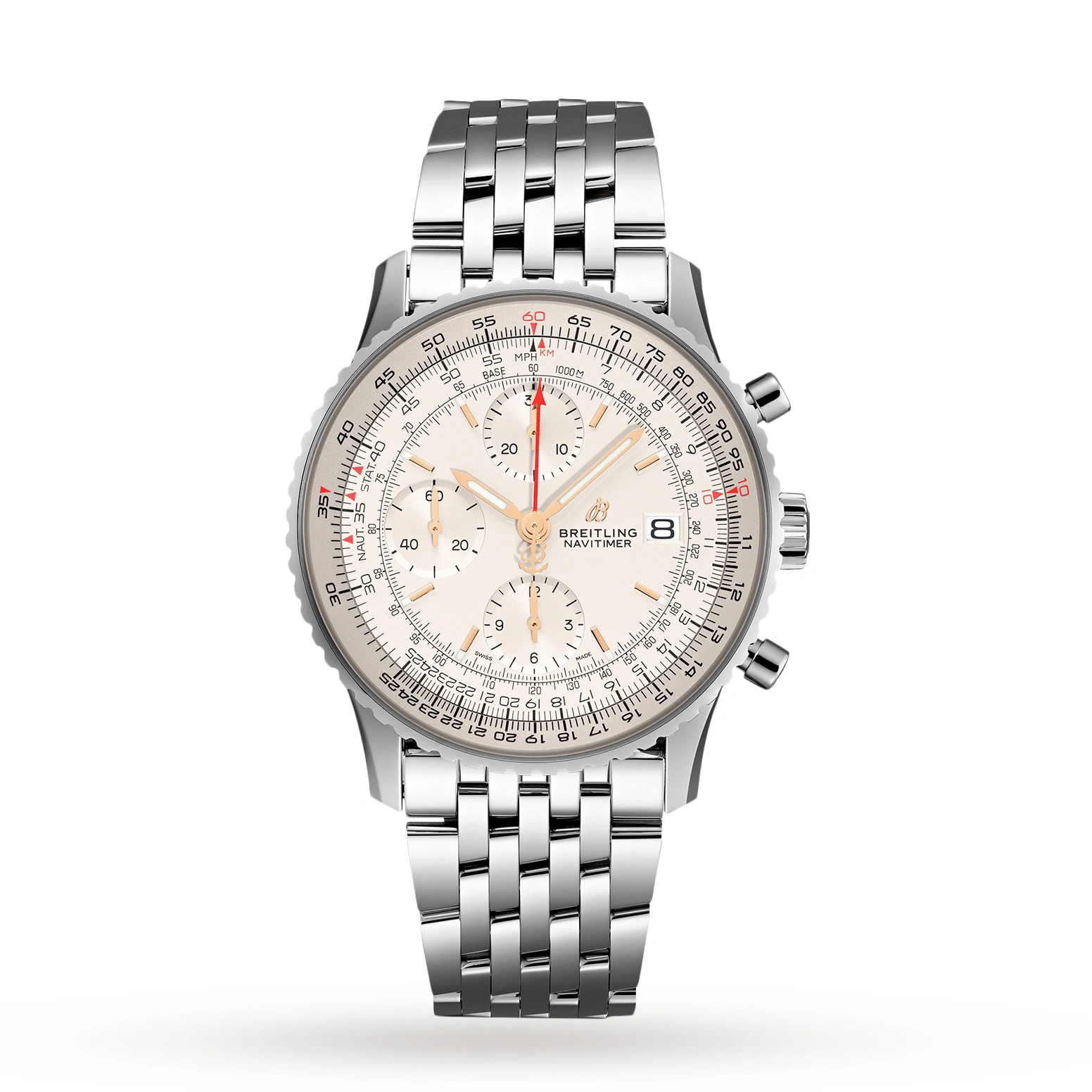 MIROTIME 1016 Swiss Breitling Navitimer 1 Chronograph 41 Steel Pilot A13324121G1A1